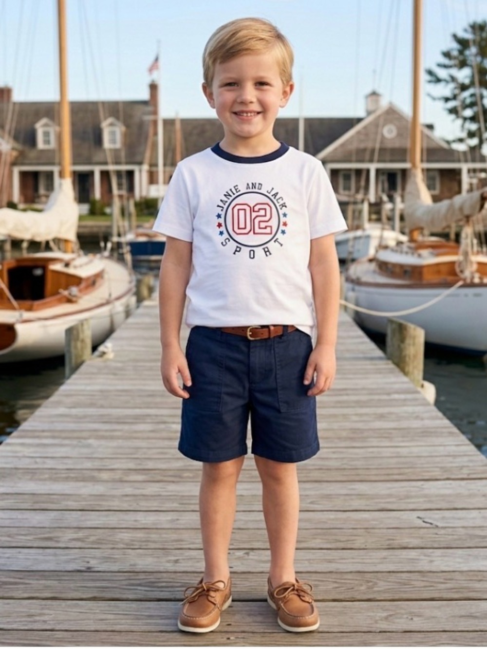 Janie and Jack | White Red Blue Tshirt | 3T - Picture 6 of 6